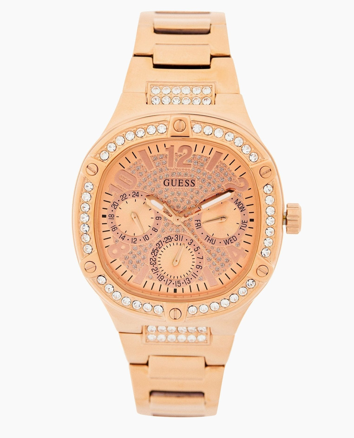  Shop Authentic Guess Duchees Quartz Rose Gold Dial Rose Gold Steel Strap Watch For Women - GW0558L3 - Luxxuri