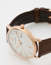  Shop Authentic Emporio Armani Minimalist Quartz White Dial Brown Leather Strap Watch For Men - AR11572 - Luxxuri