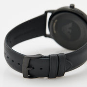  Shop Authentic Emporio Armani Minimalist Analog Black Dial Black Leather Strap Watch For Men - AR11573 - Luxxuri