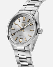  Shop Authentic Tag Heuer Carrera Date Silver Dial Silver Steel Strap Watch for Women - WBN2310.BA0001 - Luxxuri