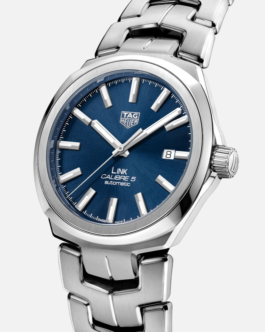  Shop Authentic Tag Heuer Link Automatic Blue Dial Silver Steel Strap Watch for Men - WBC2112.BA0603 - Luxxuri