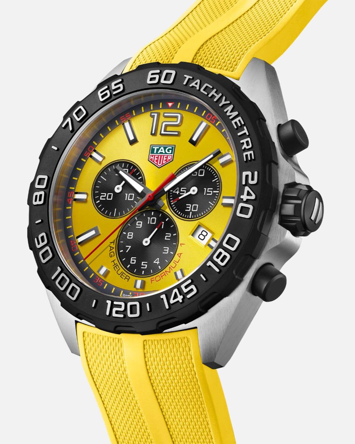  Shop Authentic Tag Heuer Formula 1 Chronograph Yellow Dial Yellow Rubber Strap Watch for Men - CAZ101AM.FT8054 - Luxxuri