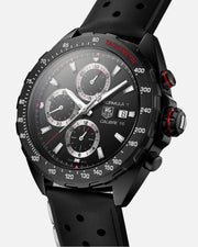  Shop Authentic Tag Heuer Formula 1 Automatic Chronograph Black Dial Black Leather Strap Watch for Men - CAZ2011.FT8024 - Luxxuri