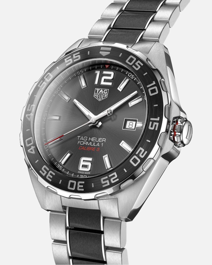  Shop Authentic Tag Heuer Formula 1 Calibre 5 Anthracite Dial Two Tone Steel Strap Watch for Men - WAZ2011.BA0843 - Luxxuri