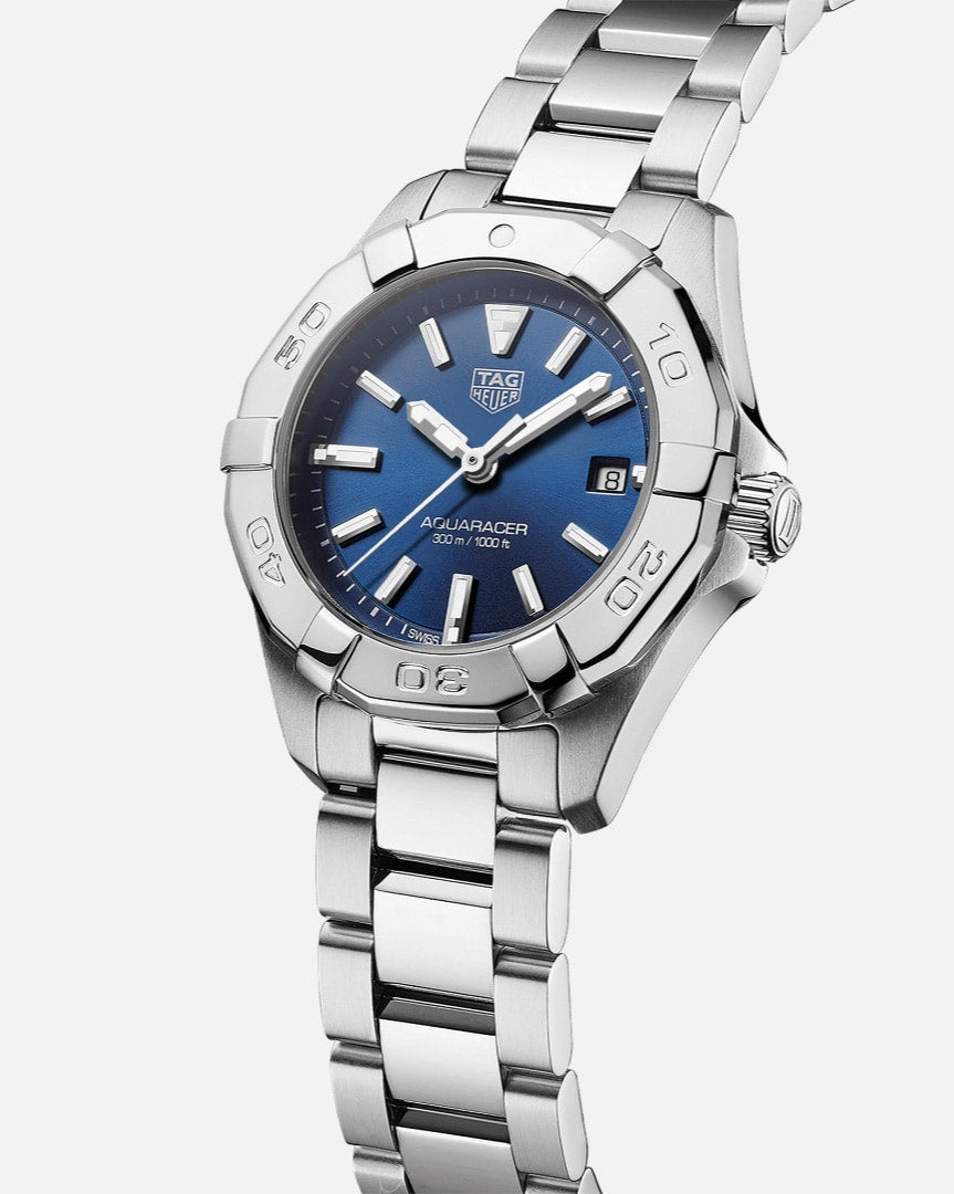  Shop Authentic Tag Heuer Aquaracer Blue Dial Silver Steel Strap Watch for Women - WBD1412.BA0741 - Luxxuri
