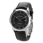  Shop Authentic Calvin Klein Infinity Automatic Black Dial Black Leather Strap Watch for Men - K5S341C1 - Luxxuri