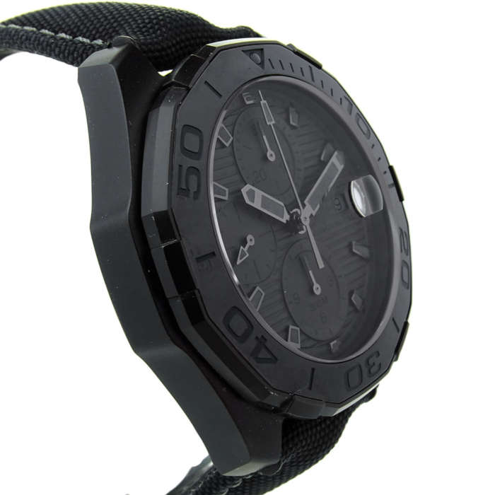  Shop Authentic Tag Heuer Aquaracer Automatic Chronograph Special Edition Titanium Grey Dial Black Leather Strap Watch for Men - CAY218B.FC6370 - Luxxuri