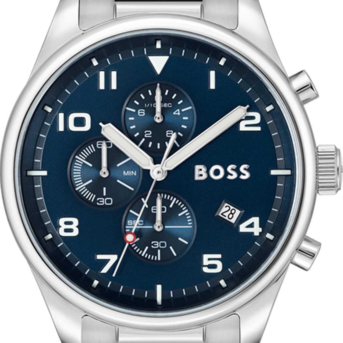  Shop Authentic Hugo Boss View Chronograph Blue Dial Silver Steel Strap Watch For Men - 1513989 - Luxxuri