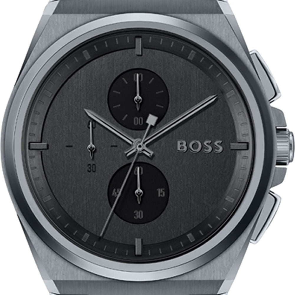  Shop Authentic Hugo Boss Steer Chronograph Quartz Grey Dial Grey Steel Strap Watch For Men - 1513996 - Luxxuri