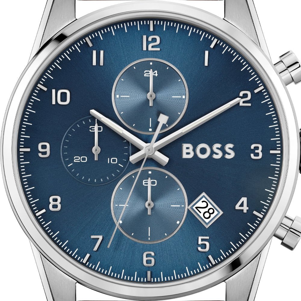  Shop Authentic Hugo Boss Skymaster Blue Dial Brown Leather Strap Watch for Men - 1513940 - Luxxuri