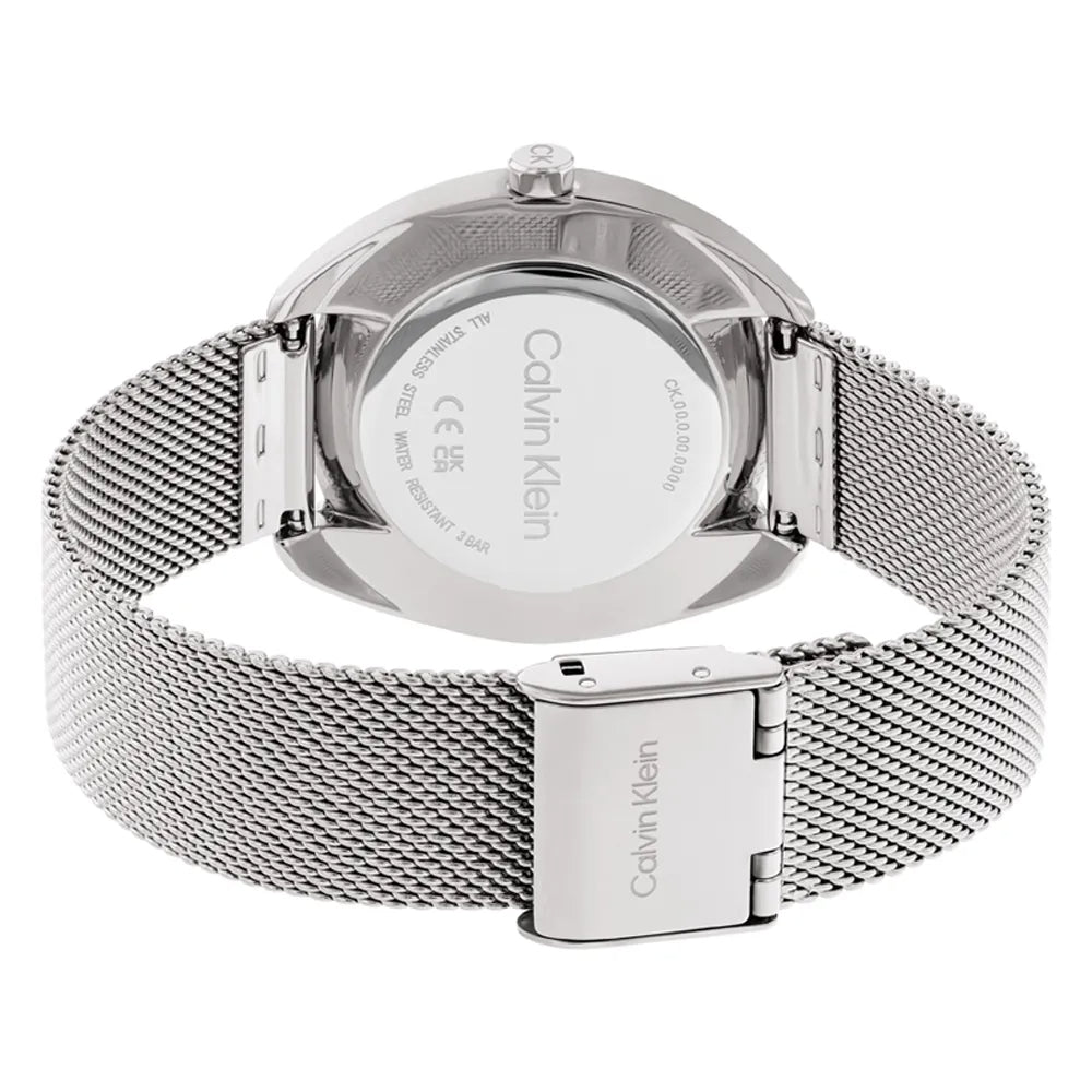  Shop Authentic Calvin Klein Incentive Silver Dial Silver Mesh Bracelet Watch for Women - K3P23126 - Luxxuri