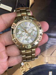  Shop Authentic Fossil Garrett Chronograph Gold Dial Gold Steel Strap Watch for Men - FS5772 - Luxxuri