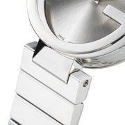  Shop Authentic Gucci G Interlocking Silver Dial Silver Steel Strap Watch For Women - YA133503 - Luxxuri