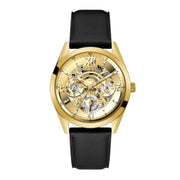  Shop Authentic Guess Tailor Gold Dial Black Leather Strap Watch for Men - GW0389G2 - Luxxuri