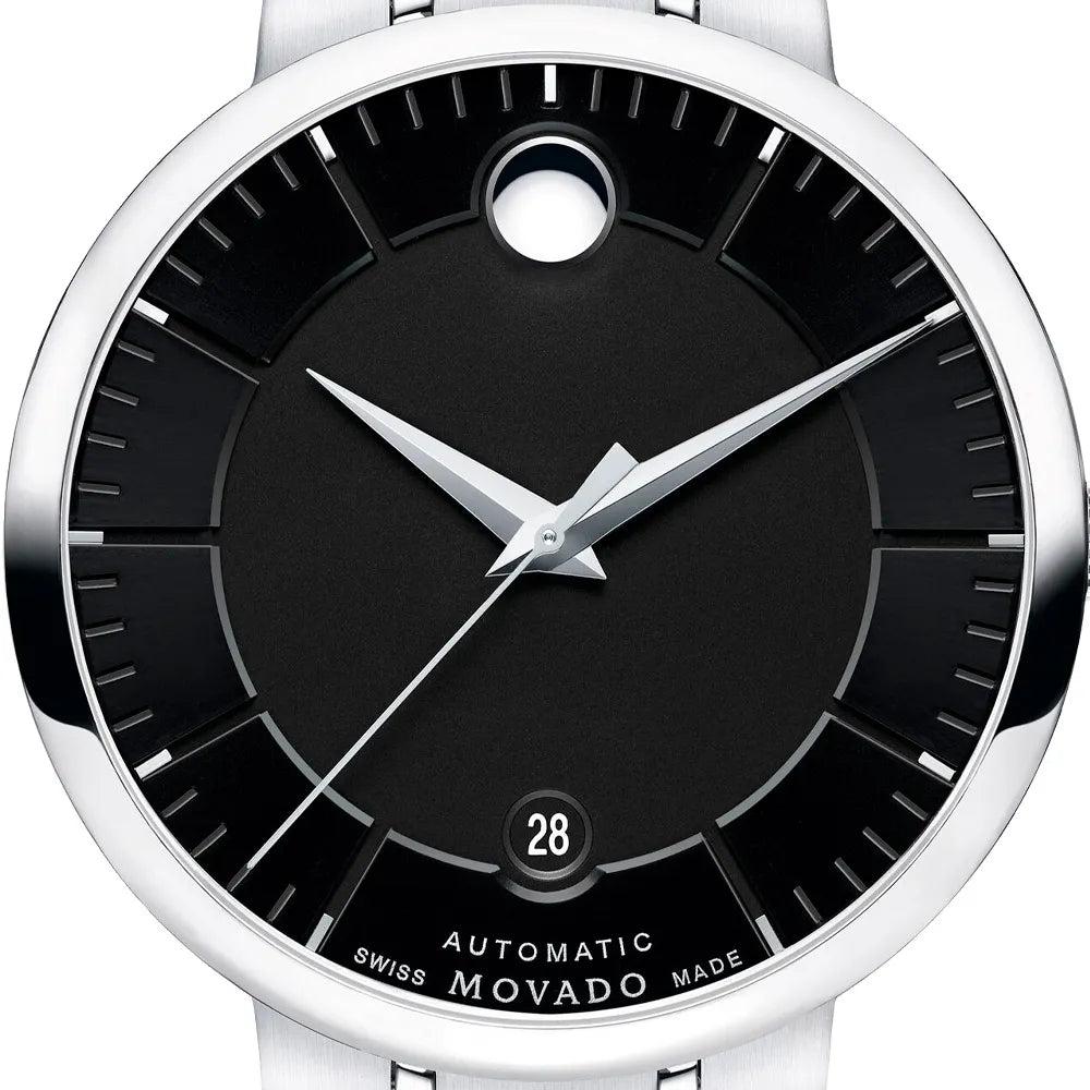  Shop Authentic Movado 1881 Automatic Black Dial Silver Steel Strap Watch for Men - 606914 - Luxxuri