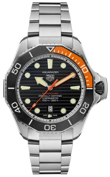  Shop Authentic Tag Heuer Aquaracer Professional 1000 Superdiver Automatic Black Dial Silver Steel Strap Watch for Men - WBP5A8A.BF0619 - Luxxuri