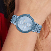  Shop Authentic Tommy Hilfiger Joy Chronograph Blue Dial Blue Steel Strap Watch For Women - 1782535 - Luxxuri