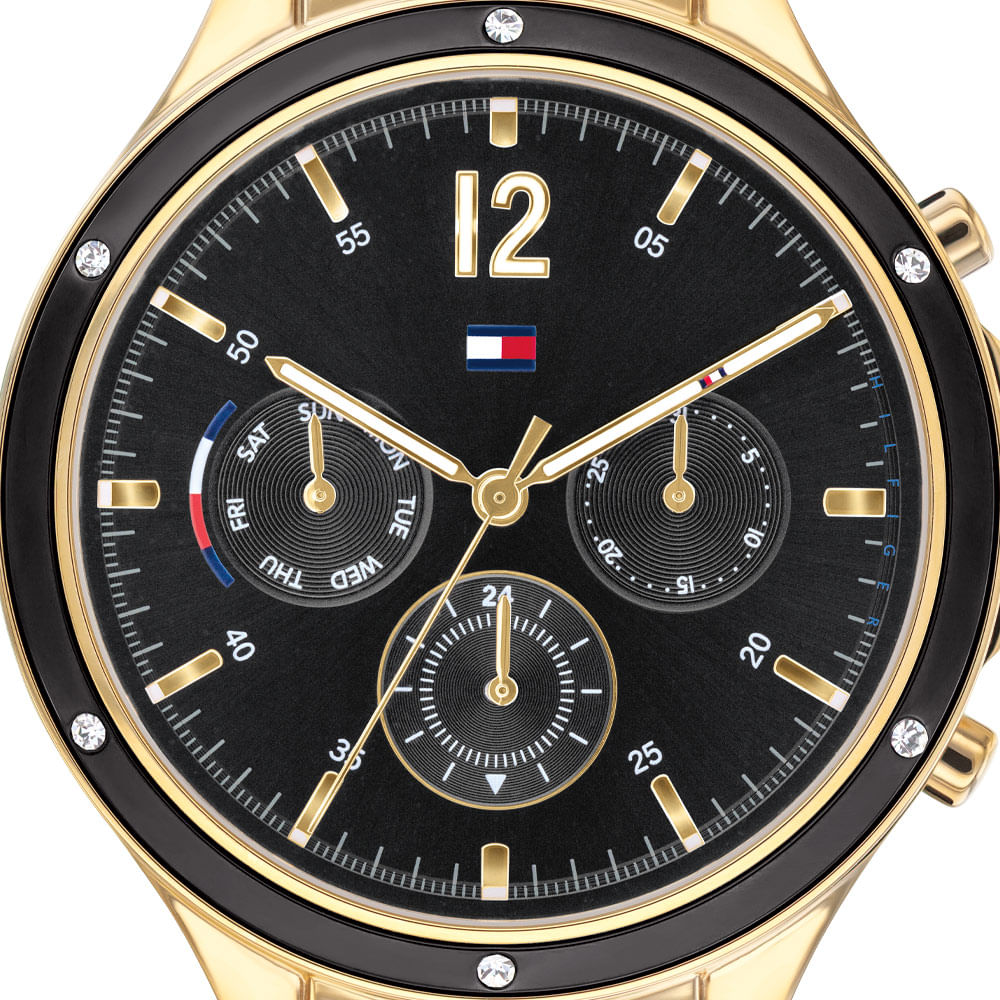  Shop Authentic Tommy Hilfiger Eve Chronograph Quartz Black Dial Black Silicone Strap Watch For Women - 1782282 - Luxxuri