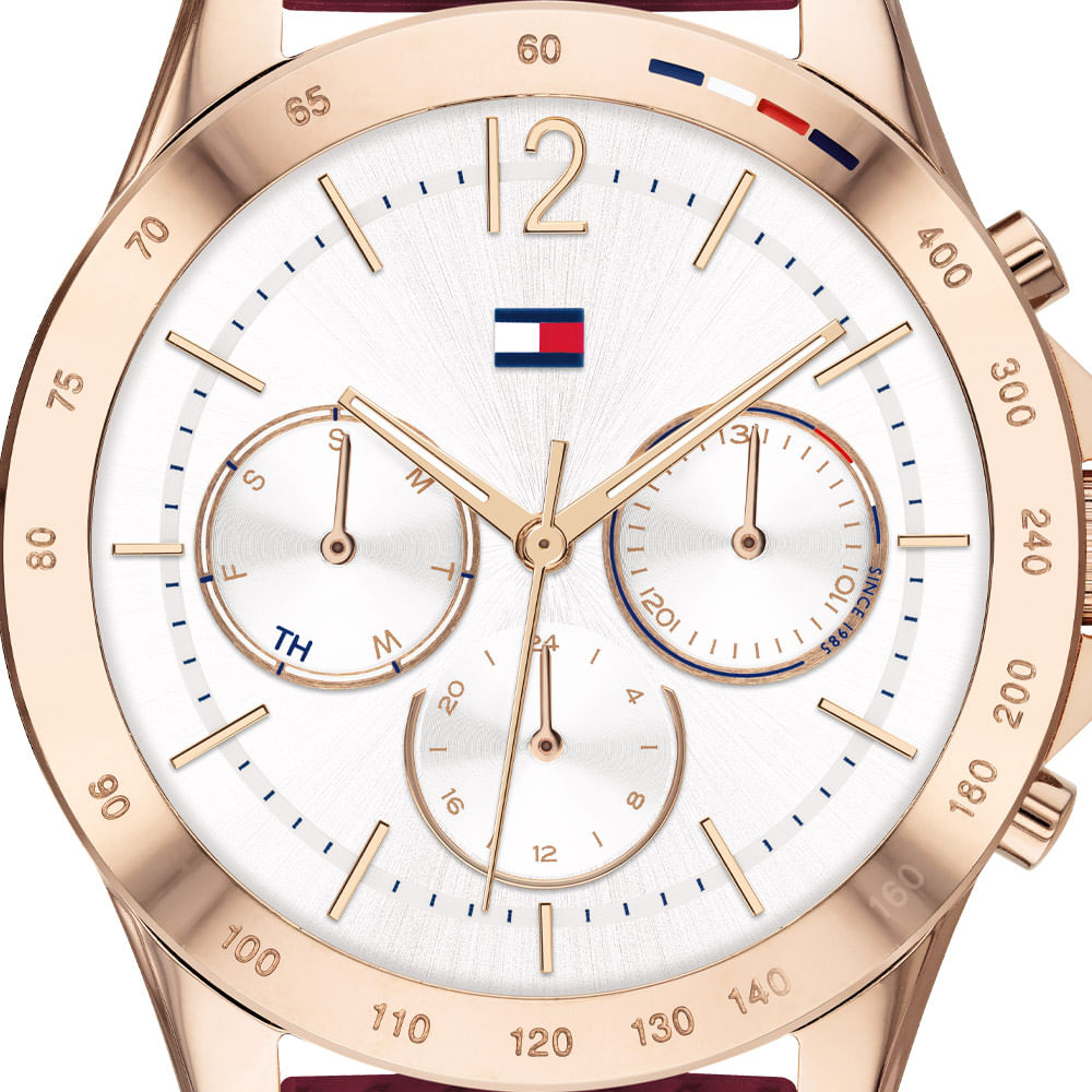  Shop Authentic Tommy Hilfiger Haven Quartz White Dial Red Rubber Strap Watch For Women - 1782200 - Luxxuri