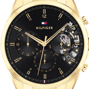  Shop Authentic Tommy Hilfiger Baker Chronograph Black Dial Gold Steel Strap Watch for Men - 1710447 - Luxxuri