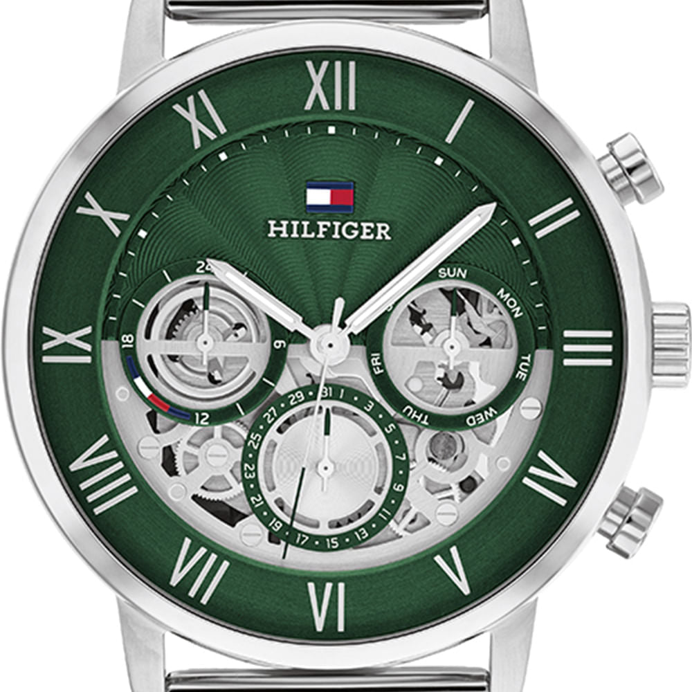  Shop Authentic Tommy Hilfiger Legend Chronograph Green Dial Silver Mesh Bracelet Watch For Men - 1710567 - Luxxuri