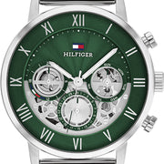  Shop Authentic Tommy Hilfiger Legend Chronograph Green Dial Silver Mesh Bracelet Watch For Men - 1710567 - Luxxuri