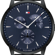 Shop Authentic Tommy Hilfiger Brad Quartz Blue Dial Black Mesh Bracelet Watch For Men - 1710392 - Luxxuri