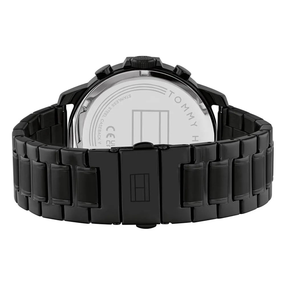  Shop Authentic Tommy Hilfiger Classic Chronograph Black Dial Black Steel Strap Watch For Men - 1710494 - Luxxuri