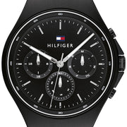  Shop Authentic Tommy Hilfiger Justin Chronograph Black Dial Black Steel Strap Watch For Men - 1792055 - Luxxuri