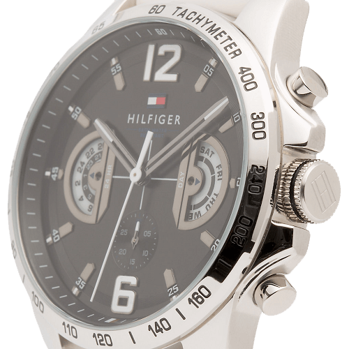  Shop Authentic Tommy Hilfiger Multifunction Black Dial White Rubber Strap Watch for Men - 1791475 - Luxxuri