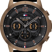  Shop Authentic Tommy Hilfiger Luca Chronograph Black Dial Black Rubber Strap Watch For Men - 1710491 - Luxxuri