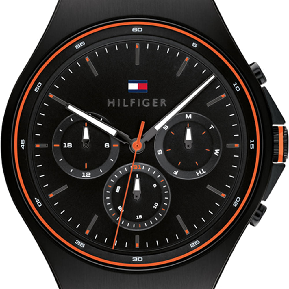  Shop Authentic Tommy Hilfiger Justin Black Dial Black Rubber Strap Watch For Men - 1792056 - Luxxuri