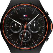  Shop Authentic Tommy Hilfiger Justin Black Dial Black Rubber Strap Watch For Men - 1792056 - Luxxuri