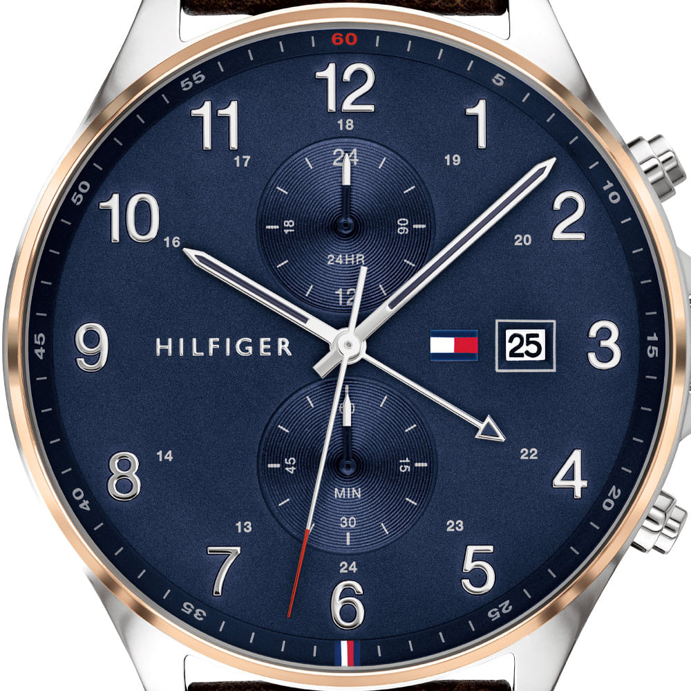  Shop Authentic Tommy Hilfiger West Chronograph Blue Dial Brown Leather Strap Watch For Men - 1791712 - Luxxuri