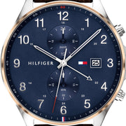  Shop Authentic Tommy Hilfiger West Chronograph Blue Dial Brown Leather Strap Watch For Men - 1791712 - Luxxuri