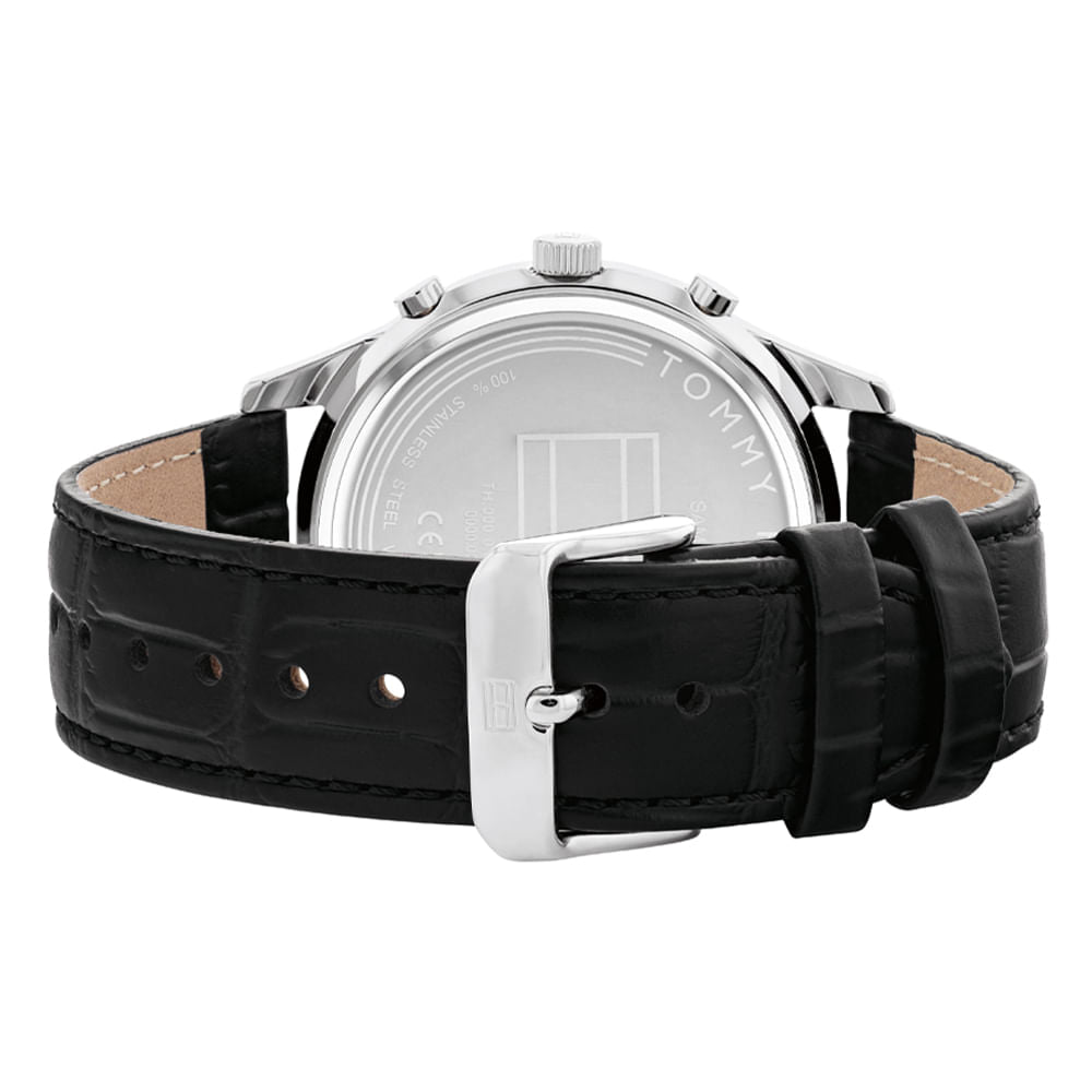  Shop Authentic Tommy Hilfiger Weston Chronograph Black Dial Black Leather Strap Watch For Men - 1710502 - Luxxuri