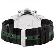  Shop Authentic Tommy Hilfiger Troy Chronograph Green Dial Two Tone Nylon Strap Watch For Men - 1792107 - Luxxuri