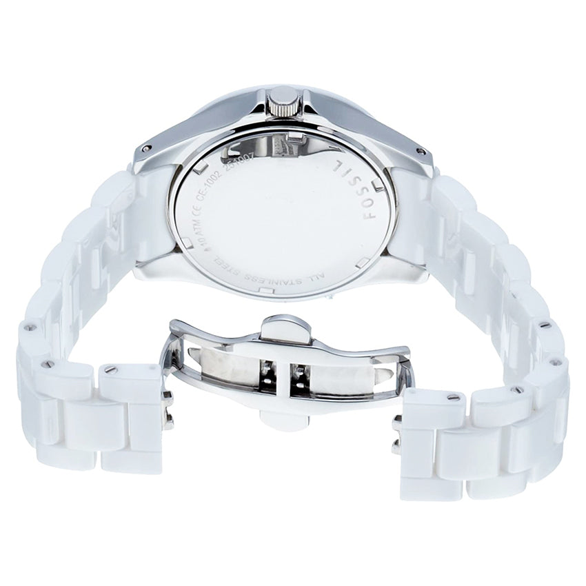  Shop Authentic Fossil Ceramic White Dial White Ceramic Strap Watch for Women - CE1002 - Luxxuri