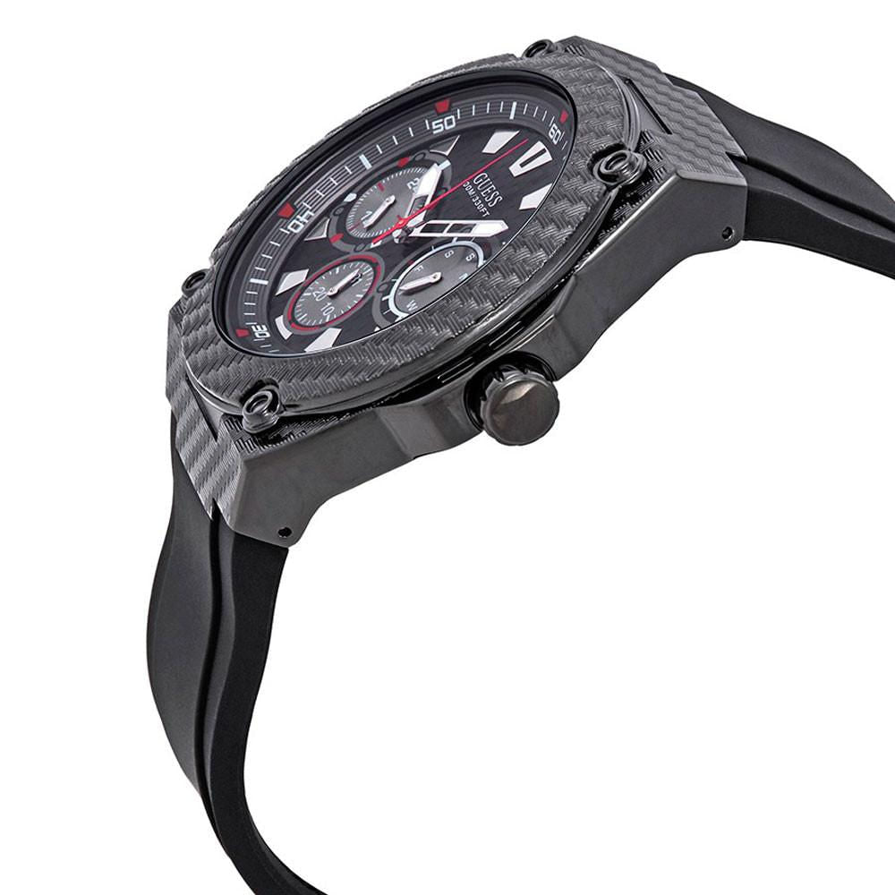  Shop Authentic Guess Legacy Black Dial Black Rubber Strap Watch For Men - W1048G2 - Luxxuri