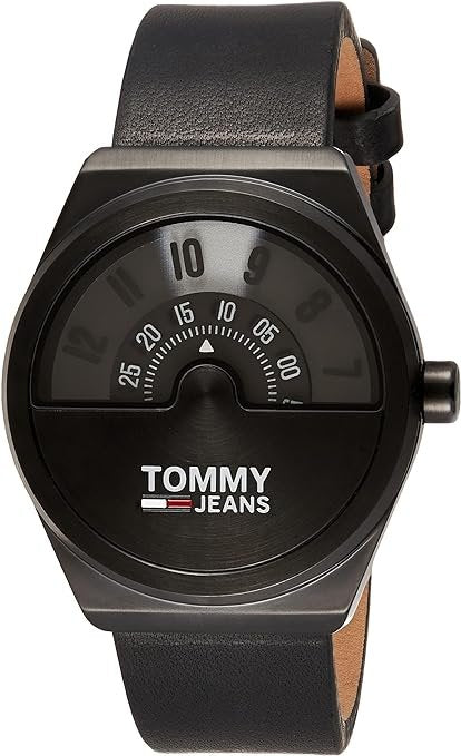  Shop Authentic Tommy Hilfiger Monogram Pop Quartz Black Dial Black Leather Strap Watch For Men - 1791773 - Luxxuri