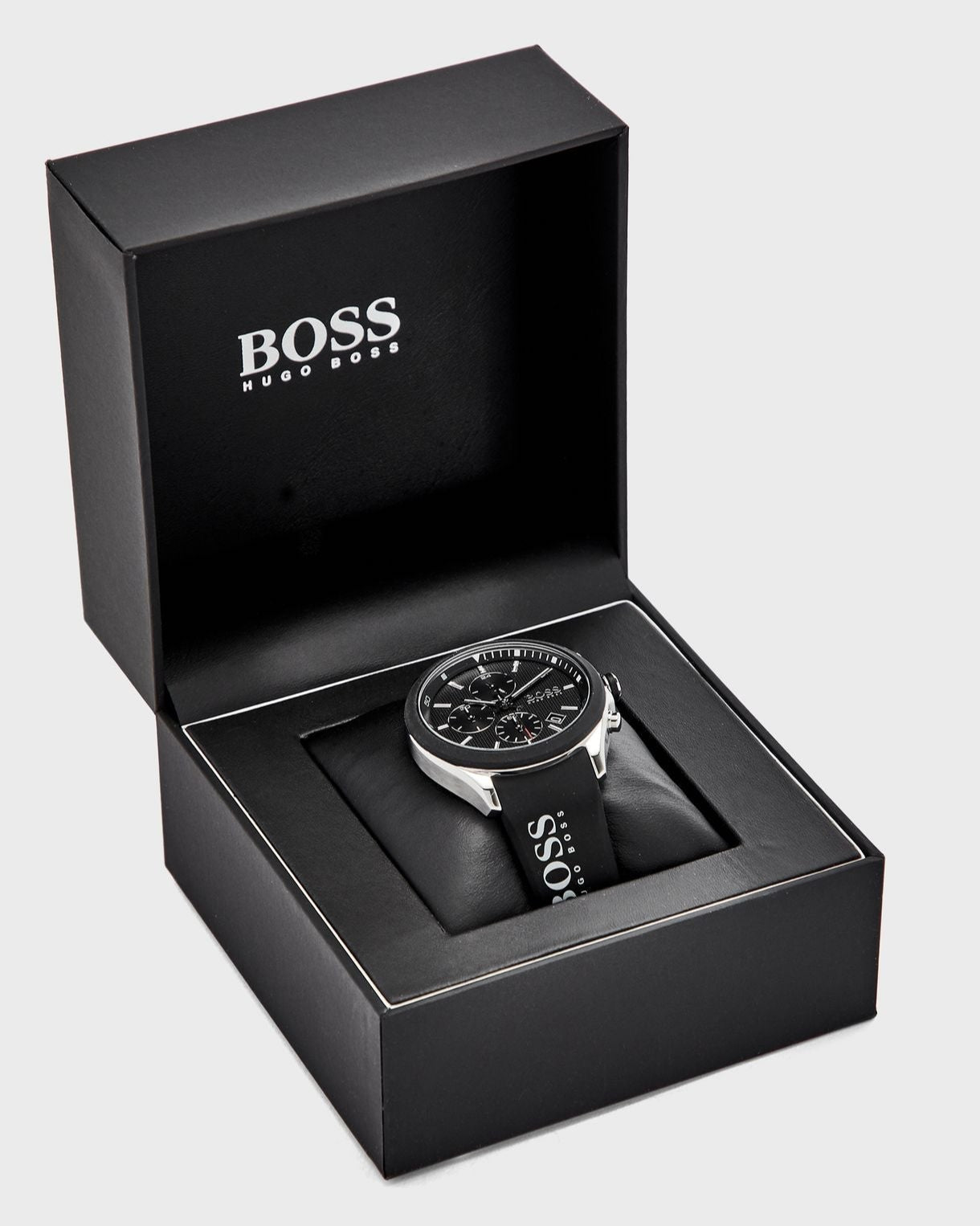  Shop Authentic Hugo Boss Velocity Black Dial Black Leather Strap Watch for Men - 1513716 - Luxxuri