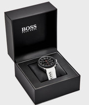  Shop Authentic Hugo Boss Velocity Black Dial White Rubber Strap Watch for Men - 1513718 - Luxxuri