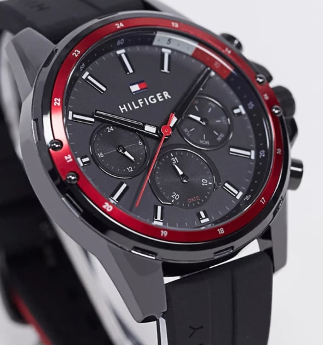  Shop Authentic Tommy Hilfiger Mason Black Dial Black Rubber Strap Watch for Men - 1791793 - Luxxuri