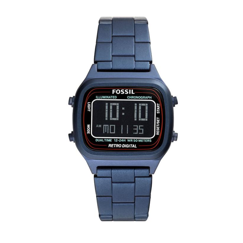  Shop Authentic Fossil Retro Analog-Digital Black Dial Blue Steel Strap Watch for Men - FS5896 - Luxxuri