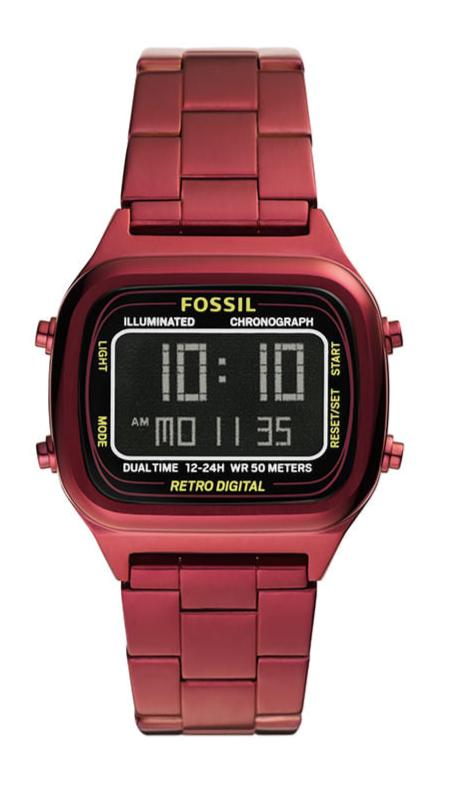  Shop Authentic Fossil Retro Analog-Digital Black Dial Red Steel Strap Watch for Men - FS5897 - Luxxuri