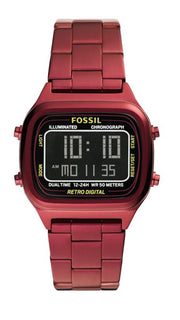  Shop Authentic Fossil Retro Analog-Digital Black Dial Red Steel Strap Watch for Men - FS5897 - Luxxuri