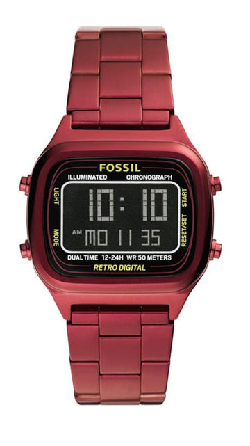  Shop Authentic Fossil Retro Analog-Digital Black Dial Red Steel Strap Watch for Men - FS5897 - Luxxuri