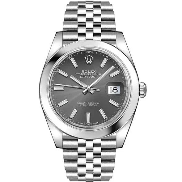  Shop Authentic Rolex Datejust 41 Oyster Grey Dial Silver Oystersteel Bracelet Watch for Men - M126300-0008 - Luxxuri