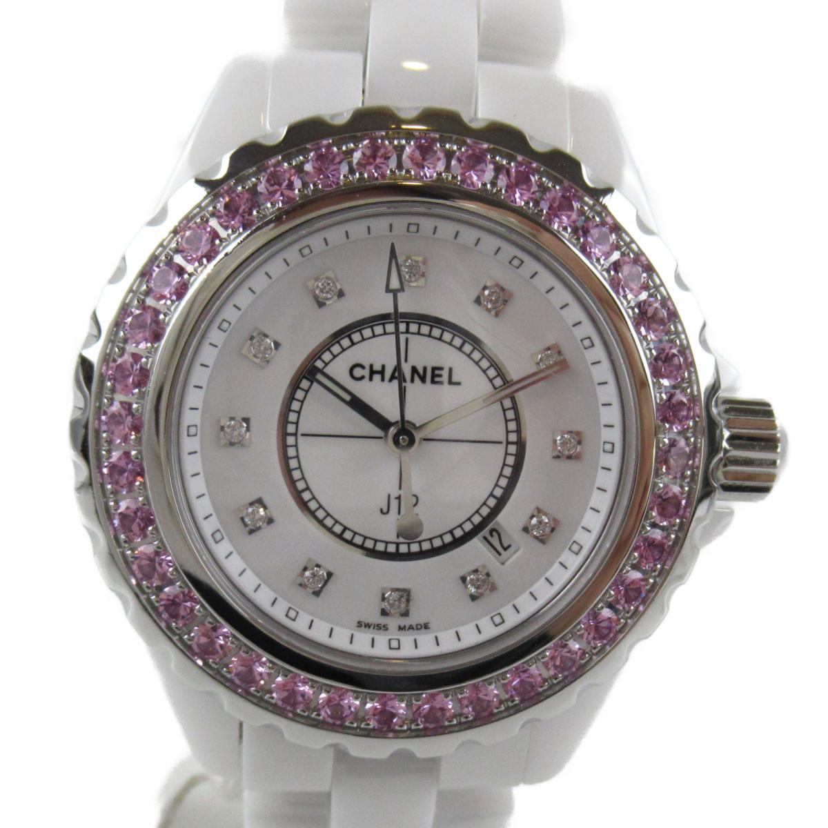  Shop Authentic Chanel J12 Sapphire Bezel Ceramic White Dial White Steel Strap Watch for Women - J12 H2010 - Luxxuri
