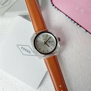  Shop Authentic Fossil Candy White Dial Brown Leather Strap Watch for Women - ES3538 - Luxxuri